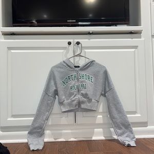 cute cropped hawaii zip up